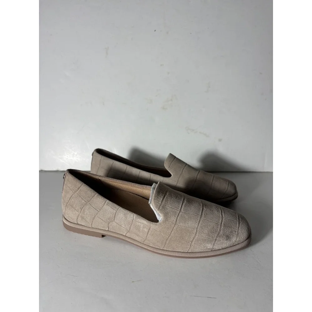 Vionic Willa 2.0 Loafers Womens 6.5 Cobblestone Suede Beige Slip On Comfort